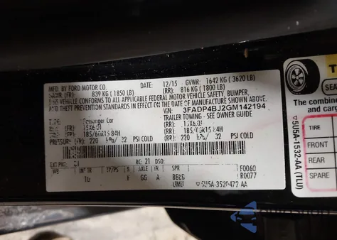 2016 Ford Fiesta Se z USA, uszkodzony, nr VIN 3FADP4BJ2GM142194